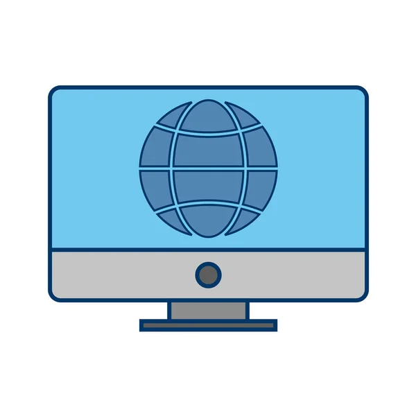 Computermonitor Icoon Vectorillustratie — Stockvector