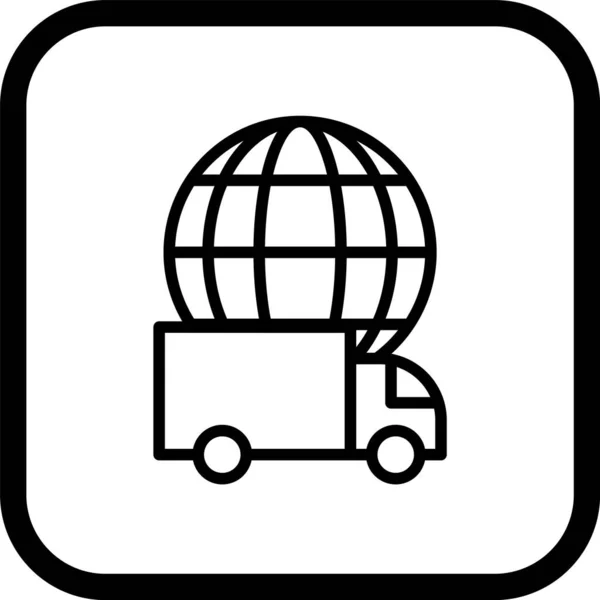 Global Delivery Pictogram Trendy Stijl Geïsoleerde Achtergrond — Stockvector