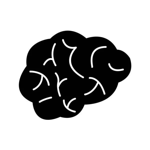 Ikon Otak Dalam Gaya Datar Terisolasi Latar Belakang Putih - Stok Vektor