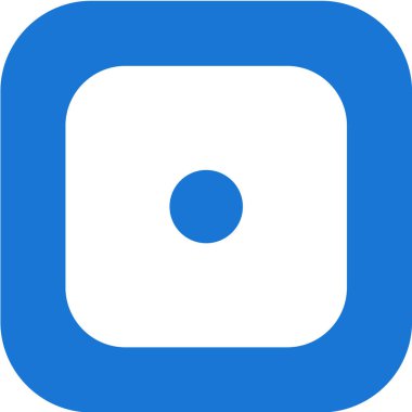 Mavi ve beyaz bir ikonun vektör illüstrasyonu