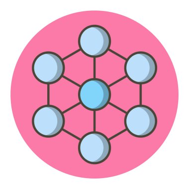 Moda biçimi izole edilmiş arkaplanda molekül simgesi      