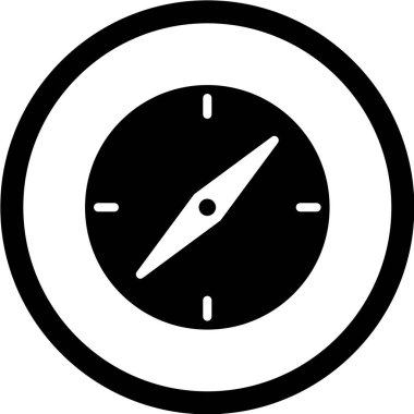 Pusula simgesi, vektör illüstrasyonu. düz tasarım biçimi