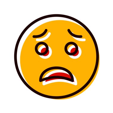 Korkak Emoji Simgesi Moda Tarzı İzole Arkaplan