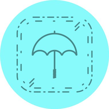 şemsiye simgesi, vektör illüstrasyonu