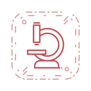 Laboratuvar mikroskobu simgesi çizilmiş düz renk tarzında. vektör illüstrasyonu