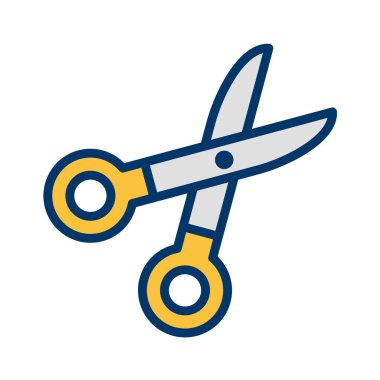 makas çizgi simgesi, vektör illüstrasyonu