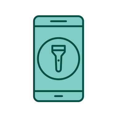 Moda Biçimli Flash Işık Mobil Uygulama Simgesi İzole Arkaplan