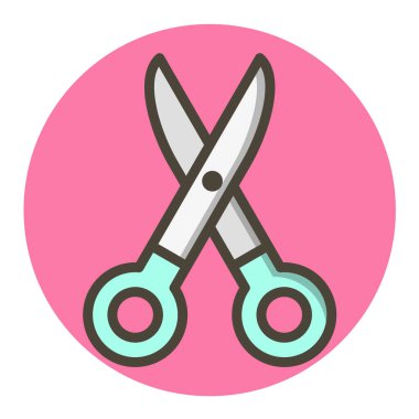 Makas ve tarak simgesi. vektör illüstrasyonu