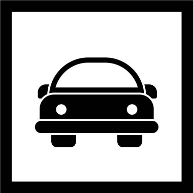 Araba vektör simgesi. Otomobil taşıma işareti.