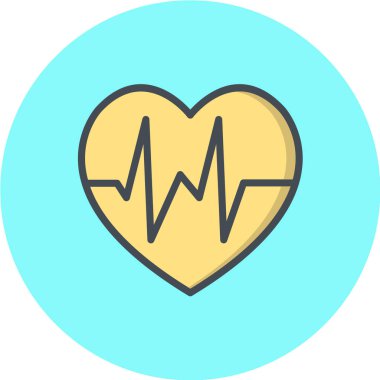 Kalp atışı nabzı, tıbbi ikon, vektör illüstrasyonu 