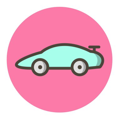 Otomobil Düz Vektör Simgesi