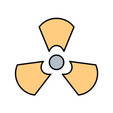 Nükleer enerji santrali ikon vektör illüstrasyon grafik tasarımı