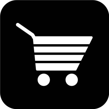 Alışveriş arabası simgesi, vektör illüstrasyonu