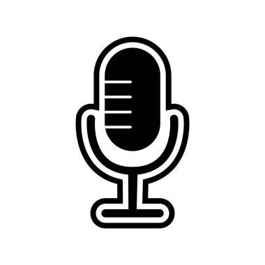 Moda Biçimli Mikrofon Simgesi İzole Arkaplan 