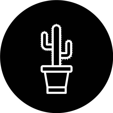 Kaktüs web simgesi vektör illüstrasyonu 
