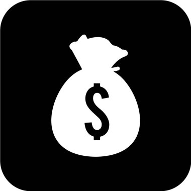 Dolar işareti çizimi. yeşil üzerine siyah simge.