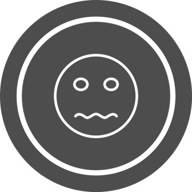 Gergin Emoji Simgesi Moda Tarzı İzole Arkaplan 