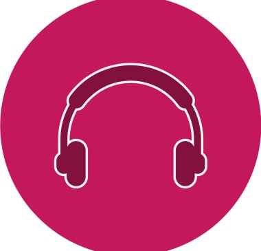 Pembe kulaklık simgesinin vektör çizimi