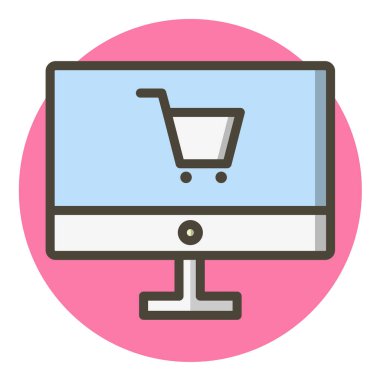 Alışveriş arabası vektör simgesi