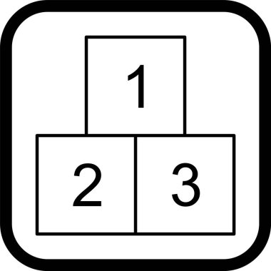 Moda Biçimli 123 Küp Simgesi İzole Arkaplan      