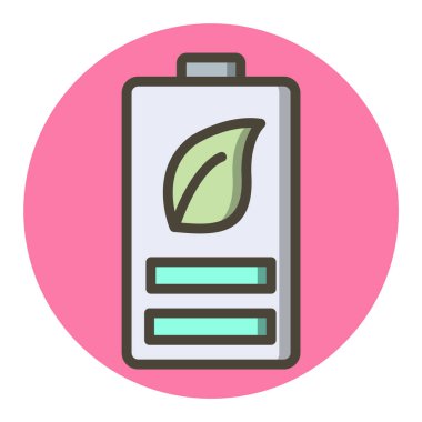  Eko Batarya Simgesi Moda Biçimli İzole Arkaplan