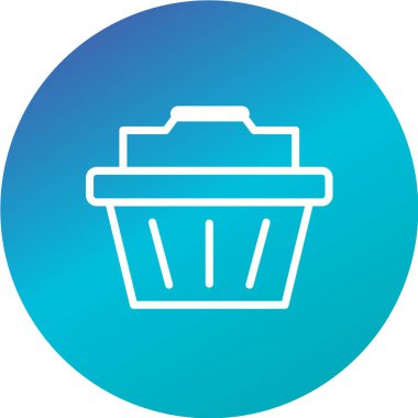 Çöp kutusu simgesi. vektör illüstrasyonu