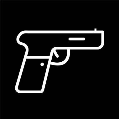 revolver silah ikonu, vektör illüstrasyon