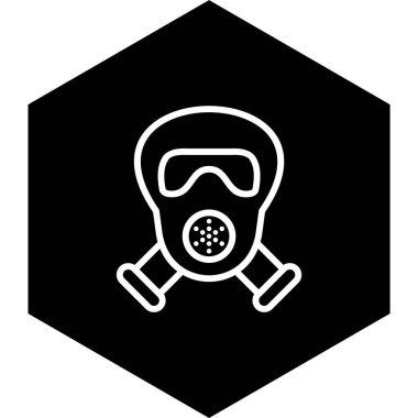 Benzin Maskesi Simgesi Moda Biçiminde İzole Arkaplan