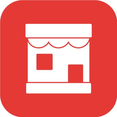 Mağazanın basit simgesi, vektör illüstrasyonu 