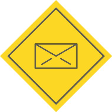 Sarı zarf simgesinin vektör illüstrasyonu