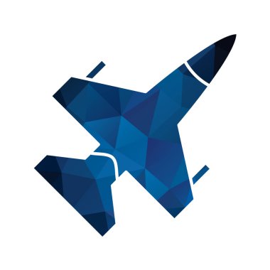 Vektör illüstrasyonu, uçağın basit simgesi