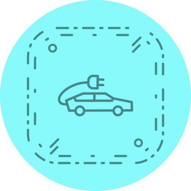 Moda Biçimli Elektrik Araba Simgesi İzole Arkaplan