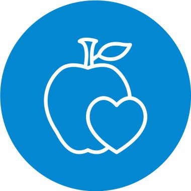 Beyaz arkaplanda izole edilmiş düz bir elma simgesi. vektör illüstrasyonu