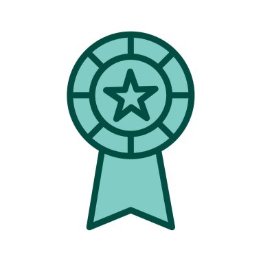 Beyaz arka planda siyah stil madalya ikonu. ödül sembolü vektör çizimi.