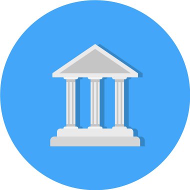 Beyaz arka planda banka simgesi. vektör illüstrasyonu.