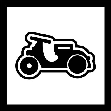 Motosikletin basit çizgi simgesinin vektör çizimi