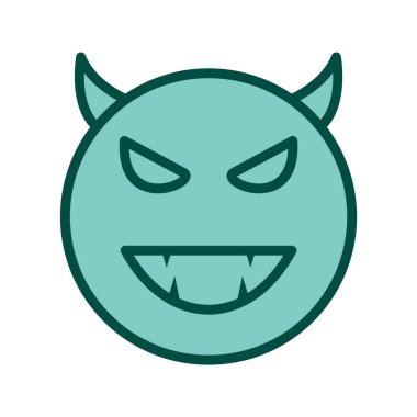  Şeytan Emoji Simgesi Moda Tarzı İzole Arkaplan