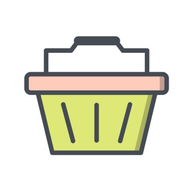 Alışveriş sepeti çizgisi vektör simgesi