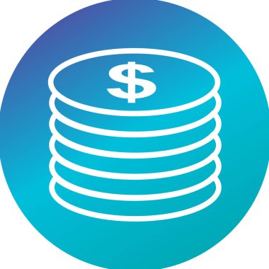 Dolar sikkeleri vektör simgesi