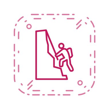 Beyaz arka plana tırmanan bir adamın vektör çizimi