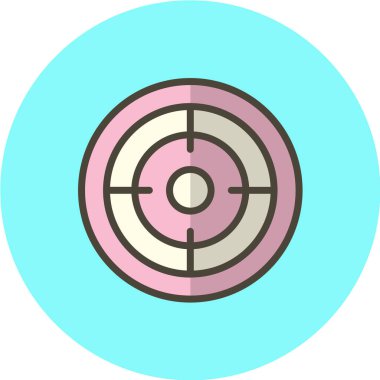 Siyah arkaplanda vektör hedef simgesi 