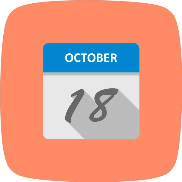 Kalendarz Datą Października — Wektor stockowy