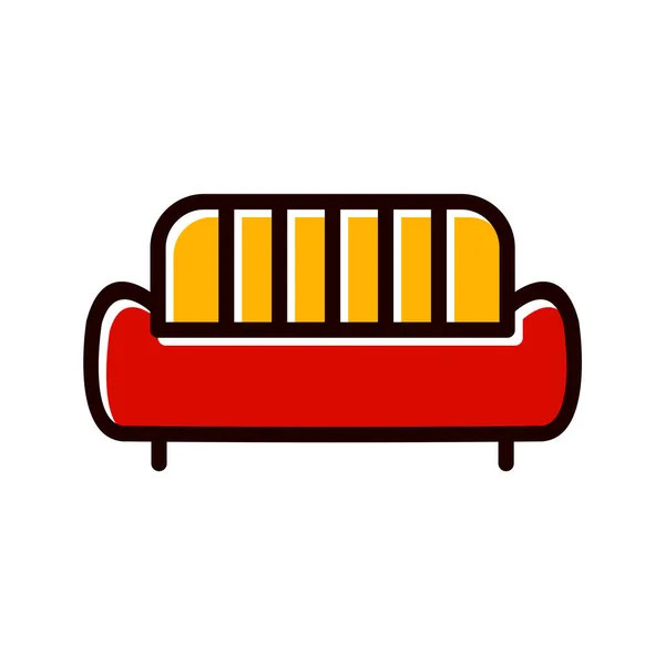 Ikon Sofa Dalam Gaya Trendy Latar Belakang Terisolasi - Stok Vektor
