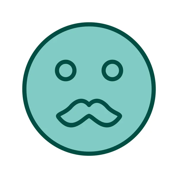 Ícone Emoji Bigode Estilo Moderno Isolado Fundo —  Vetores de Stock