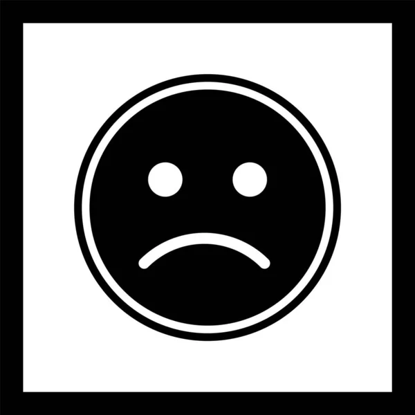 Sad Emoticon Icon Stil Trendy Izolat Fundal — Vector de stoc