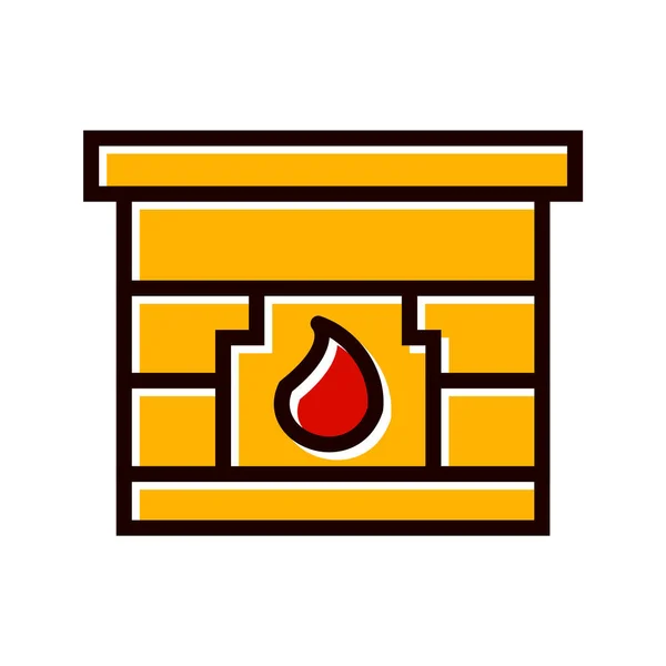 Fire Place Icon Trendy Style Isolated Background — Stock Vector