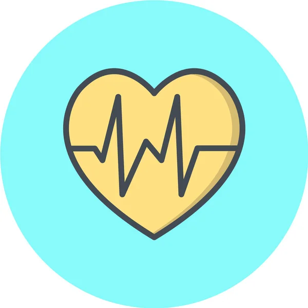 Пульс Биения Сердца Медицинская Икона Векторная Иллюстрация — стоковый вектор