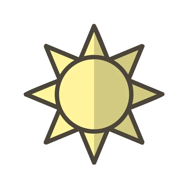Wektor Ikony Słońca Płaska Konstrukcja — Wektor stockowy