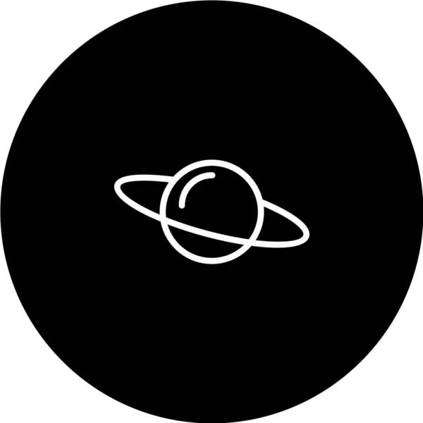 Planeta Icono Círculo Negro Aislado Sobre Fondo Blanco Ilustración Vectorial — Archivo Imágenes Vectoriales