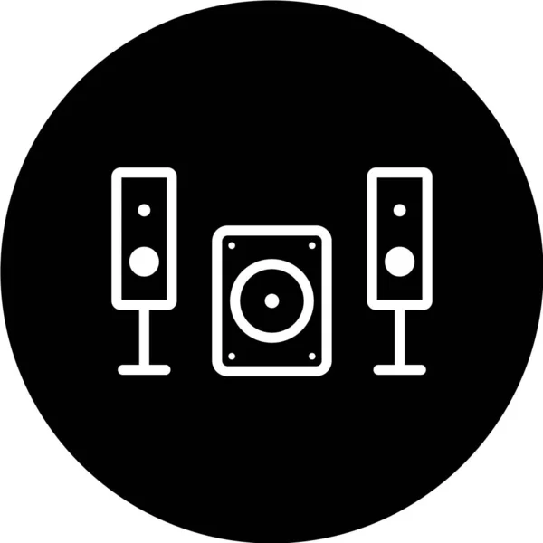 Ilustración Vectorial Del Sistema Sonido Icono Simple — Vector de stock